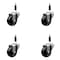 Service Caster 3'' SS Hard Rubber Wheel Swivel 7/8'' Expanding Stem Caster Set, 4PK SCC-SSEX20S314-HRS-78-4 - alternate 1
